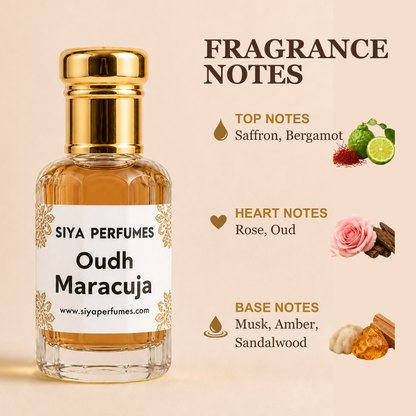 12ml Oud Marcuja Pure Undiluted Perfume Oil / Attar Roll On