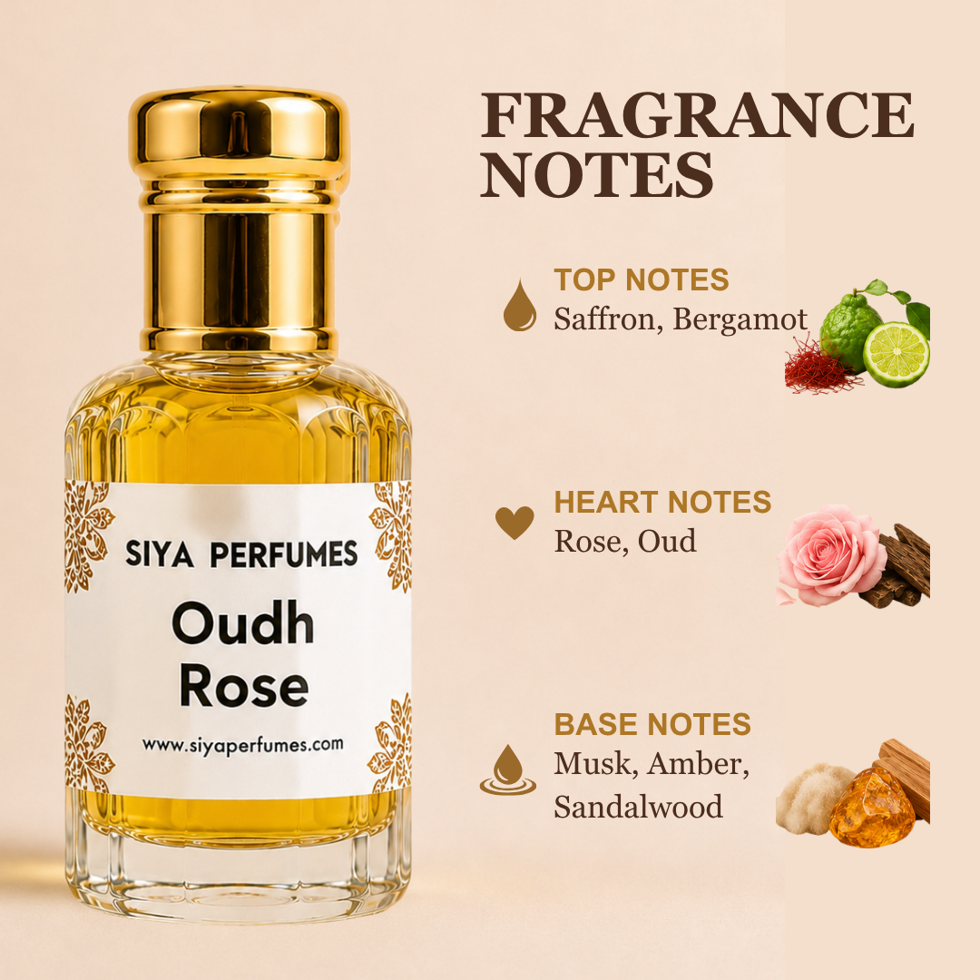 12ml Oud Rose Pure Undiluted Perfume Oil / Attar Roll On
