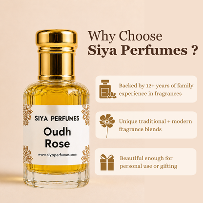12ml Oud Rose Pure Undiluted Perfume Oil / Attar Roll On