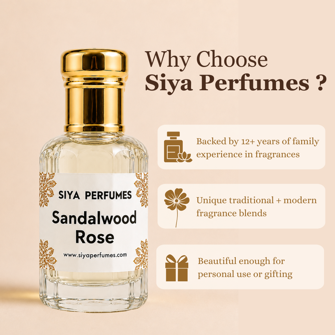 12ml Sandal Rose Pure Undiluted Perfume Oil / Attar Roll On