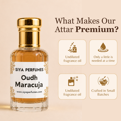 12ml Oud Marcuja Pure Undiluted Perfume Oil / Attar Roll On