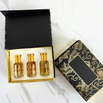 The Black Gold Collection  - Amber Oud, Aswad and  Black Oud (12ml x 3 Pcs)