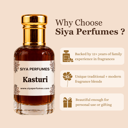 12ml Kasturi Pure Undiluted Perfume Oil / Attar