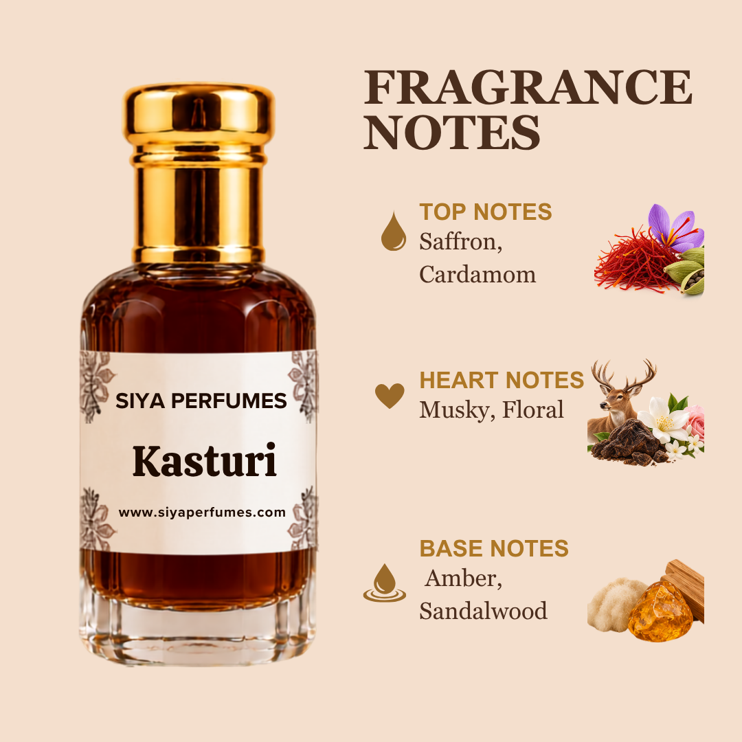 12ml Kasturi Pure Undiluted Perfume Oil / Attar