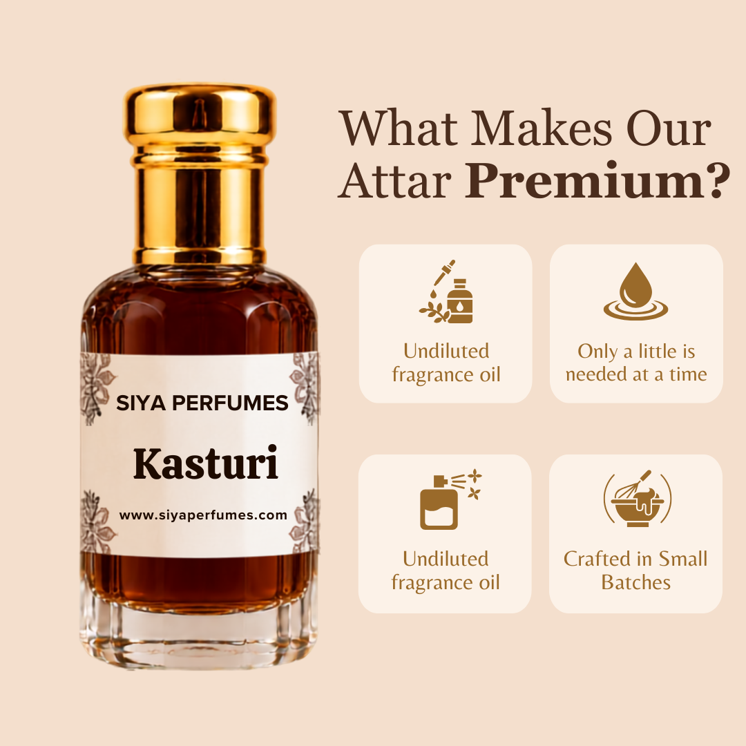 12ml Kasturi Pure Undiluted Perfume Oil / Attar